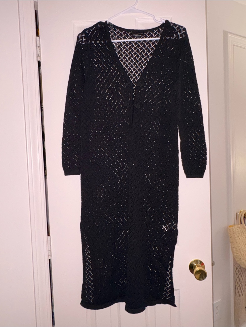 House of Harlow 1960 Black Crochet Swim Coverup